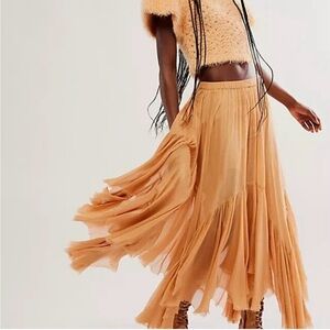 Free People One Clover Skirt Tan